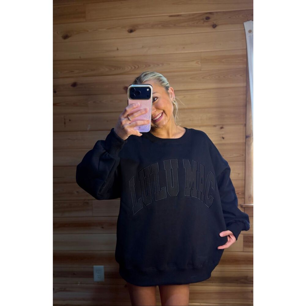 Black Lulu Mac Sweatshirt NWT - Picture 3 of 6
